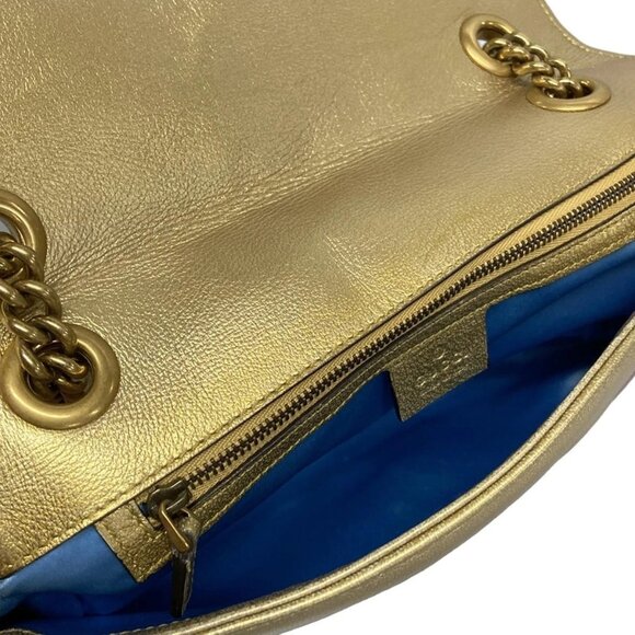 GUCCI GG Marmont Quilting Small Gold Pink Leather Shoulder Bag bran796-100425 - Picture 11 of 16